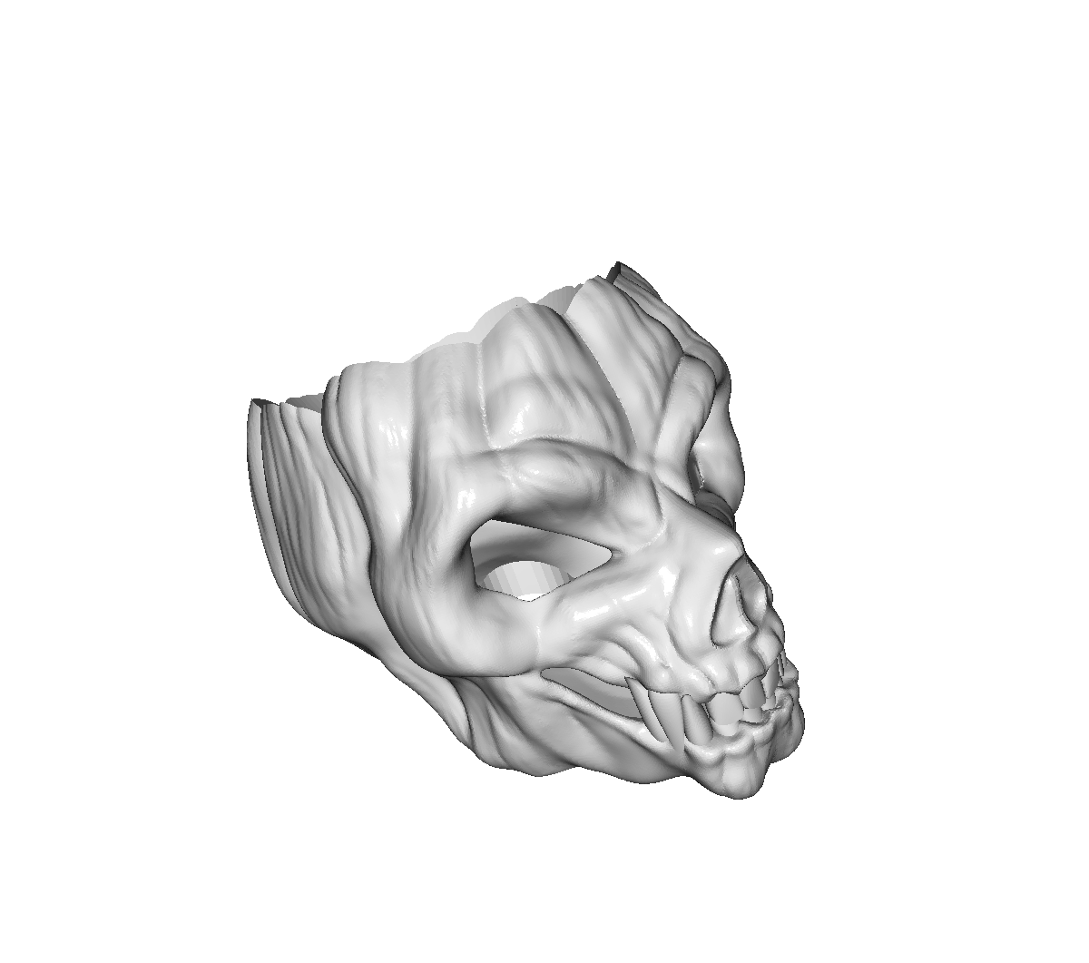 Pumpkin monster skull STL file for 3D printing